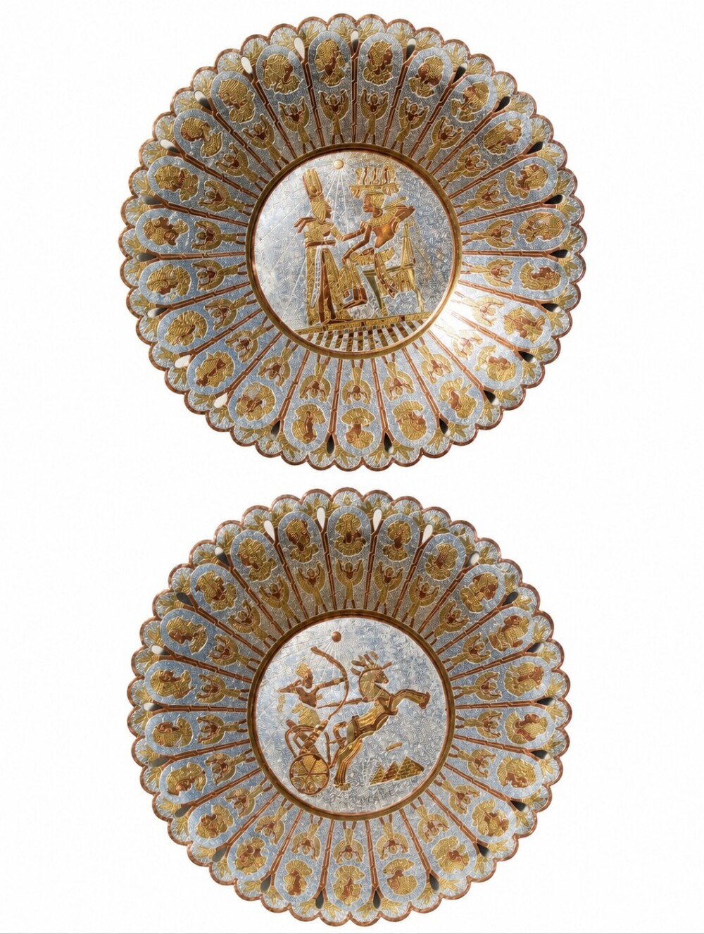 VNTG Iridescent Decorative Wall Plate - Egyptian Motif